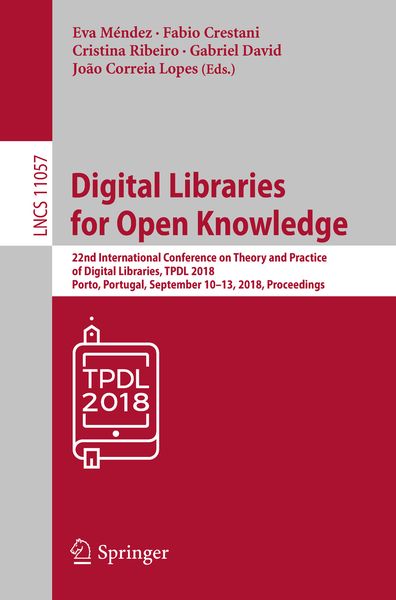 Produktbild: Digital Libraries for Open Knowledge