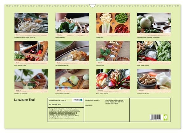 Produktbild: La cuisine Tha&iuml; (Calendrier mural 2026 DIN A2 vertical), CALVENDO calendrier mensuel