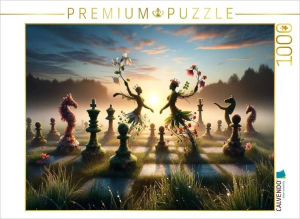 CALVENDO Puzzle Florales Schachballett im Morgenlicht | 1000 Teile Lege-Größe 64x48cm Foto-Puzzle für glückliche Stunden