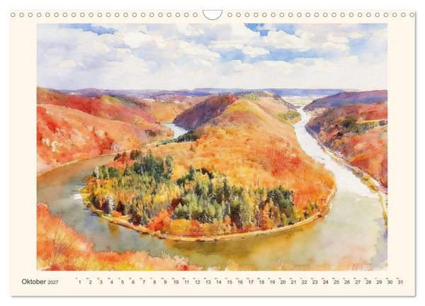 Produktbild: Charmantes Saarland (Wandkalender 2027 DIN A3 quer), CALVENDO Monatskalender