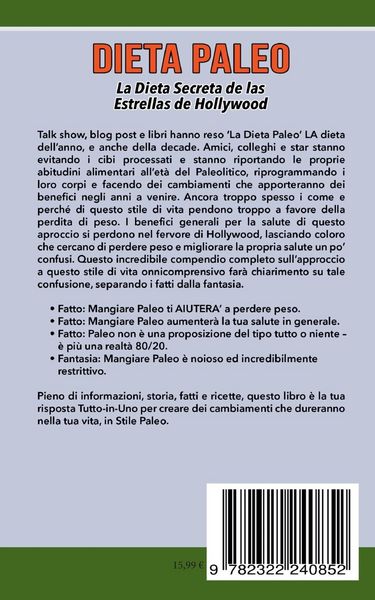 Produktbild: Dieta Paleo - Il Segreto Dietetico delle Star di Hollywood