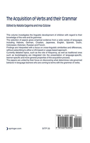 Produktbild: The Acquisition of Verbs and their Grammar: