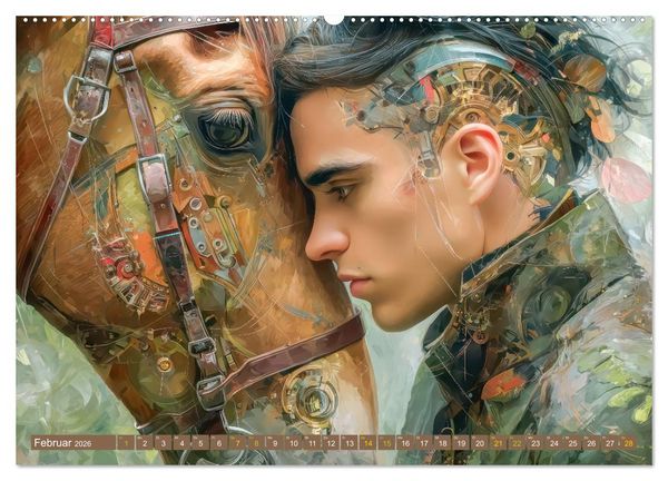 Produktbild: Dieselpunk - Portraits von Menschen und Tieren (hochwertiger Premium Wandkalender 2026 DIN A2 quer), Kunstdruck in Hochglanz