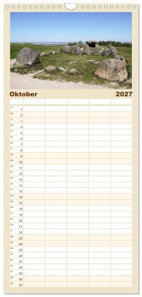 Produktbild: Familienplaner 2027 - Vielf&auml;ltiges Sylt - Mehr als Strand mit 5 Spalten (Wandkalender, 21 x 45 cm) CALVENDO