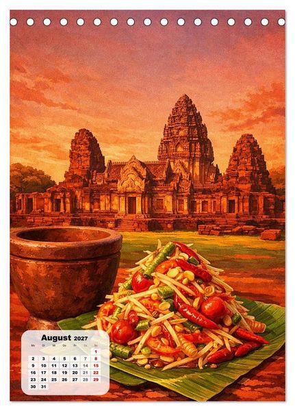 Produktbild: Thailand &ndash; Eine Schlemmerreise durchs Land des L&auml;chelns (Tischkalender 2027 DIN A5 hoch), CALVENDO Monatskalender