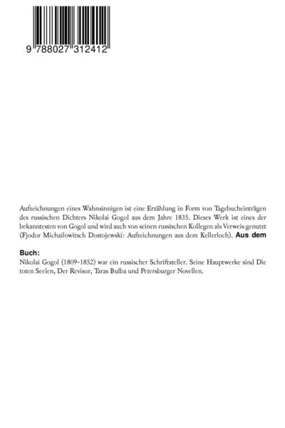 Produktbild: Aufzeichnungen eines Wahnsinnigen