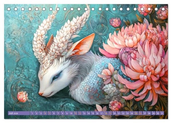 Produktbild: Tierwesen &ndash; Der Fantasie entsprungen (Tischkalender 2026 DIN A5 quer), CALVENDO Monatskalender