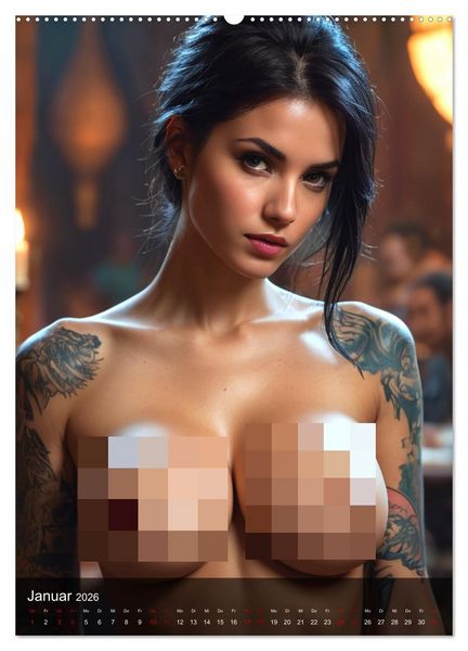 Produktbild: Tattoo Queens (hochwertiger Premium Wandkalender 2026 DIN A2 hoch), Kunstdruck in Hochglanz