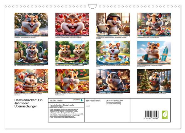 'Hamsterbacken: Ein Jahr voller Überraschungen (Wandkalender 2025 DIN A3 quer), CALVENDO 