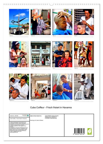 Produktbild: Cuba Coiffeur - Frisch frisiert in Havanna (hochwertiger Premium Wandkalender 2026 DIN A2 hoch), Kunstdruck in Hochglanz