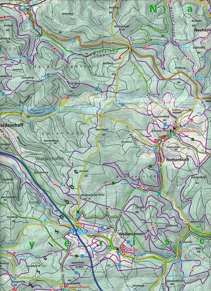 Produktbild: K&uuml;mmerly+Frey Outdoorkarte Deutschland 50 Hochspessart 1:35.000