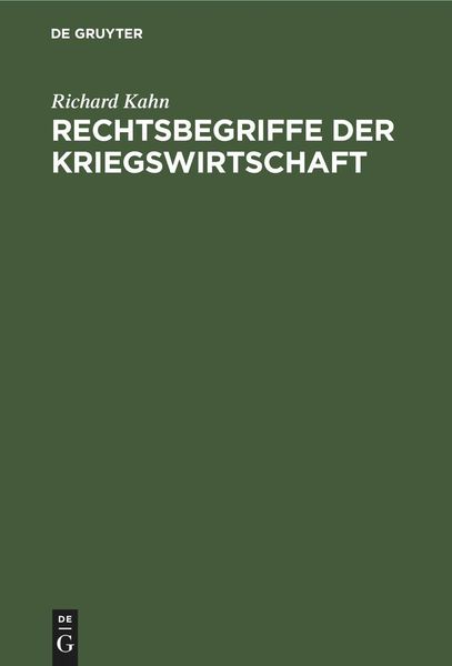 Produktbild: Rechtsbegriffe der Kriegswirtschaft
