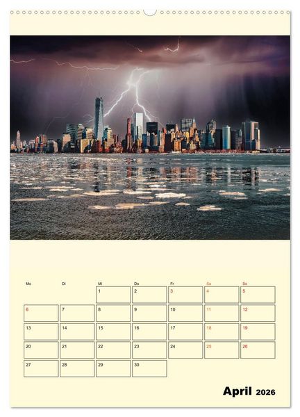 Produktbild: Metropolen im Gewitter (Wandkalender 2026 DIN A2 hoch), CALVENDO Monatskalender
