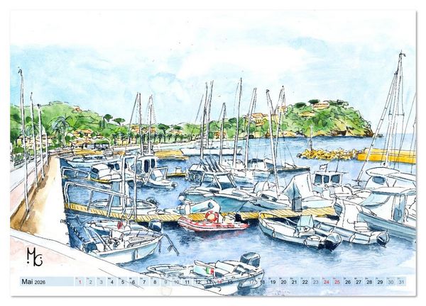Produktbild: Isola d'Elba - Acquerelli (Wandkalender 2026 DIN A2 quer), CALVENDO Monatskalender