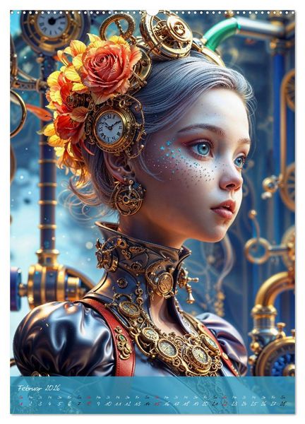 Produktbild: Fantasie-K&ouml;niginnen des Steampunk - Digitale Kunst (Wandkalender 2026 DIN A2 hoch), CALVENDO Monatskalender