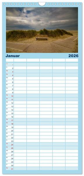 Produktbild: Familienplaner 2026 - Langeoog &ndash; Ein Herbst auf der Insel des Lebens mit 5 Spalten (Wandkalender, 21 x 45 cm) CALVENDO