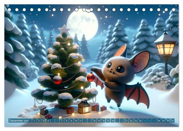 Produktbild: Fl&uuml;gel der Nacht: Abenteuer der kleinen Vampire (Tischkalender 2026 DIN A5 quer), CALVENDO Monatskalender