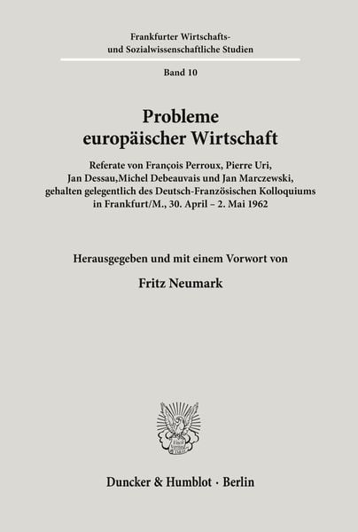 Produktbild: Probleme europ&auml;ischer Wirtschaft.