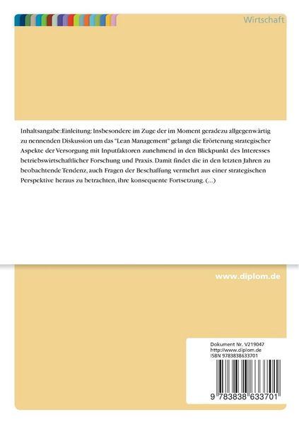 Produktbild: Die Gestaltung der Lieferantenbeziehungen aus wettbewerbsstrategischer Sicht