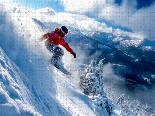 Produktbild: CALVENDO Puzzle Snowboarden, atemberaubend | 1000 Teile Lege-Gr&ouml;&szlig;e 64x48cm Foto-Puzzle f&uuml;r gl&uuml;ckliche Stunden