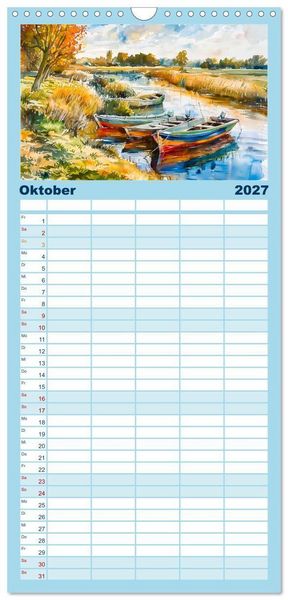 Produktbild: Familienplaner 2027 - Havelland Flair - Immer in Flussn&auml;he mit 5 Spalten (Wandkalender, 21 x 45 cm) CALVENDO
