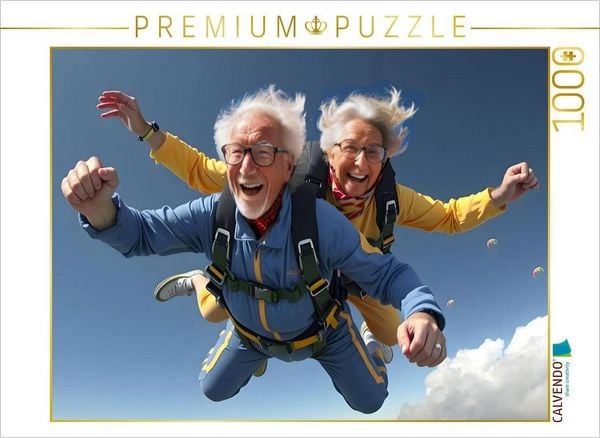 CALVENDO Puzzle Fallschirmsprung 1000 Teile Lege-Größe 64x48cm Foto-Puzzle für glückliche Stunden