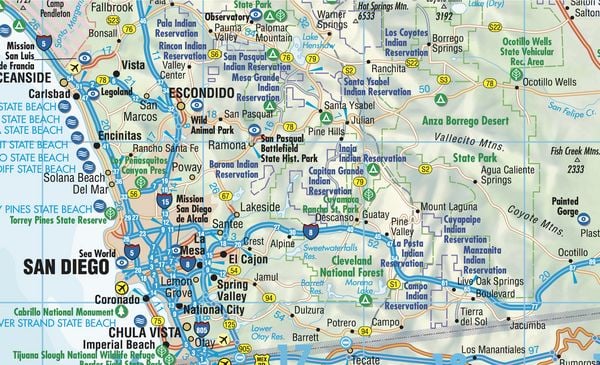 Produktbild: California, Kalifornien, Borch Map