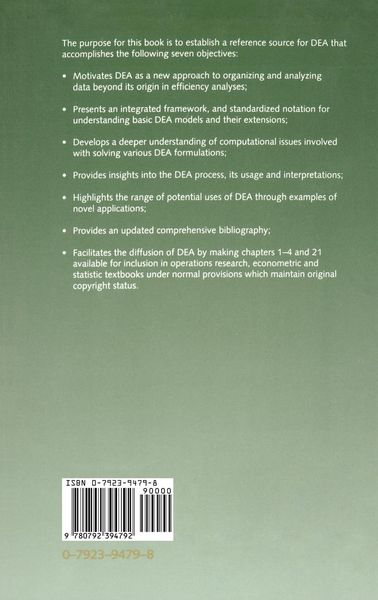Produktbild: Data Envelopment Analysis: Theory, Methodology, and Applications