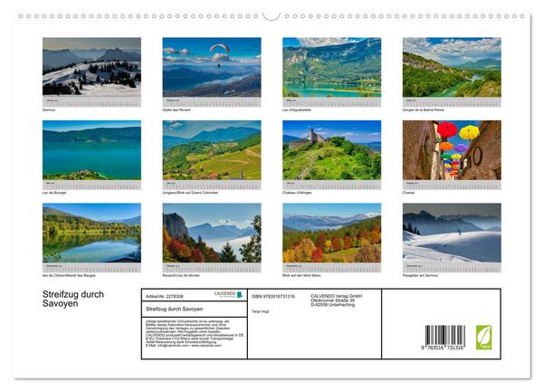 Produktbild: Streifzug durch Savoyen (hochwertiger Premium Wandkalender 2026 DIN A2 quer), Kunstdruck in Hochglanz