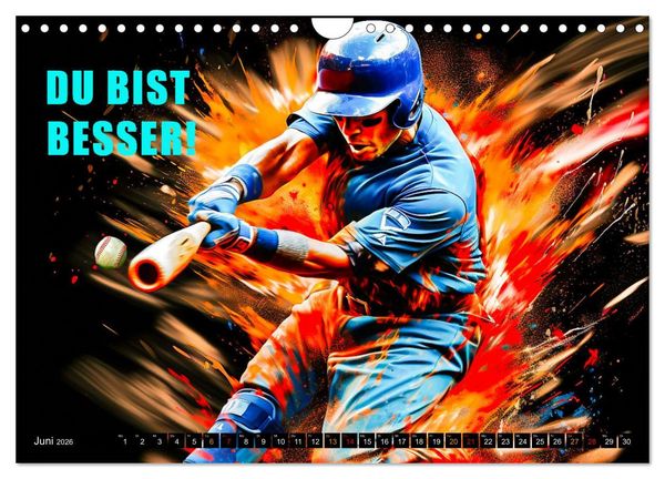 Produktbild: Baseball und Motivation (Wandkalender 2026 DIN A4 quer), CALVENDO Monatskalender