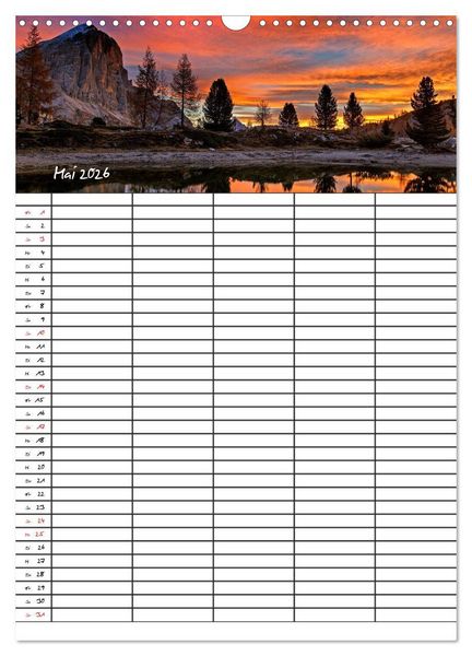 Produktbild: Dein Berge Kalender (Wandkalender 2026 DIN A3 hoch), CALVENDO Monatskalender