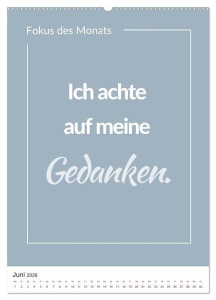 Produktbild: Achtsamkeitskalender: Mehr Achtsamkeit im Alltag mit dem Fokus des Monats (Wandkalender 2026 DIN A2 hoch), CALVENDO Monatskalender