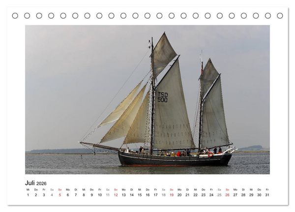 Produktbild: Segelschiffe auf dem Limfjord (Tischkalender 2026 DIN A5 quer), CALVENDO Monatskalender