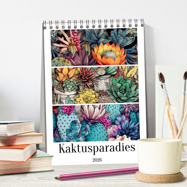 Produktbild: Kaktusparadies (Tischkalender 2026 DIN A5 hoch), CALVENDO Monatskalender