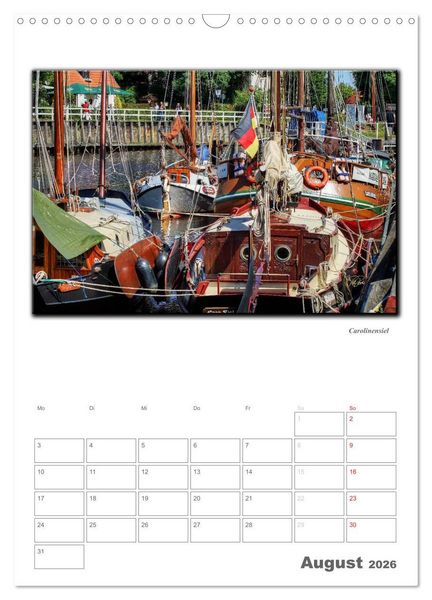 Produktbild: Ostfriesland - die bezaubernden alten H&auml;fen / Planer (Wandkalender 2026 DIN A3 hoch), CALVENDO Monatskalender