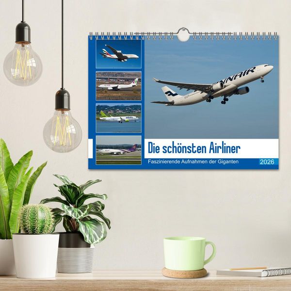 Produktbild: Die sch&ouml;nsten Airliner (Wandkalender 2026 DIN A4 quer), CALVENDO Monatskalender