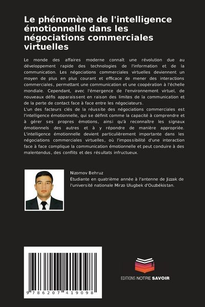 Produktbild: Le ph&eacute;nom&egrave;ne de l'intelligence &eacute;motionnelle dans les n&eacute;gociations commerciales virtuelles