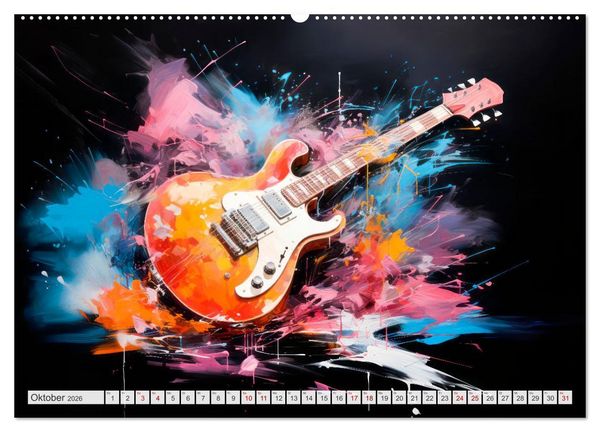 Produktbild: MUSIKINSTRUMENTE Moderne dekorative Inszenierung (hochwertiger Premium Wandkalender 2026 DIN A2 quer), Kunstdruck in Hochglanz