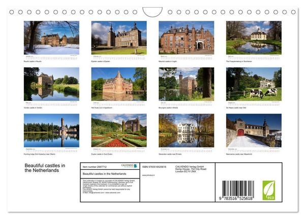 Produktbild: Beautiful castles in the Netherlands (Wall Calendar 2026 DIN A4 landscape), CALVENDO 12 Month Wall Calendar