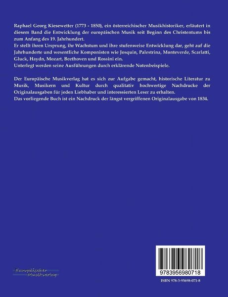 Produktbild: Geschichte der europ&auml;isch-abendl&auml;ndischen oder unsrer heutigen Musik