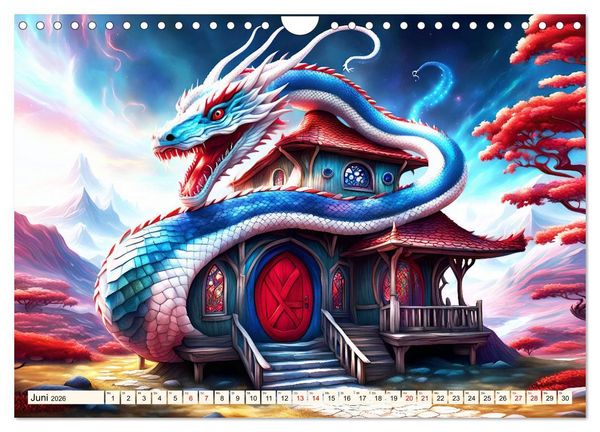 Produktbild: Drachenschlangen W&auml;chter (Wandkalender 2026 DIN A4 quer), CALVENDO Monatskalender