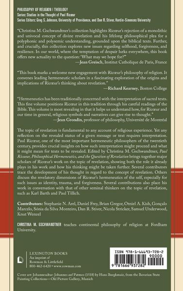 Produktbild: Paul Ric&iquest;ur, Philosophical Hermeneutics, and the Question of Revelation