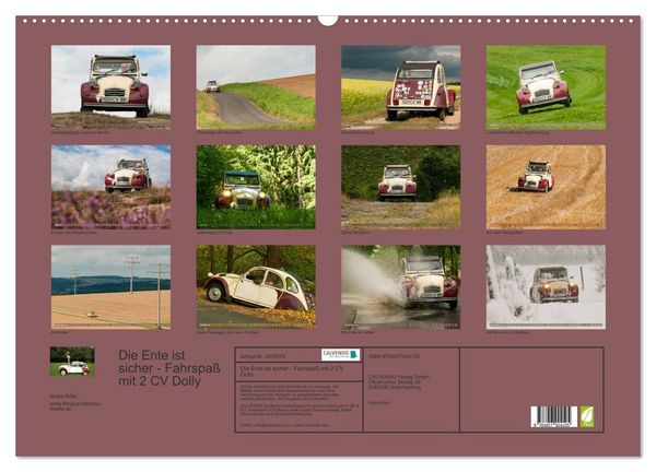 Produktbild: Die Ente ist sicher - Fahrspa&szlig; mit 2 CV Dolly (Wandkalender 2026 DIN A2 quer), CALVENDO Monatskalender