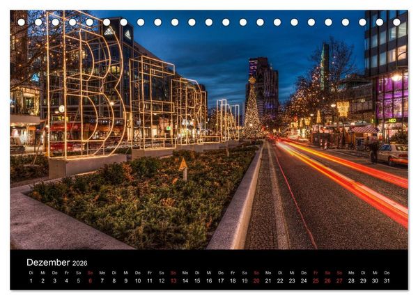 Produktbild: Berlin City bei Nacht (Tischkalender 2026 DIN A5 quer), CALVENDO Monatskalender