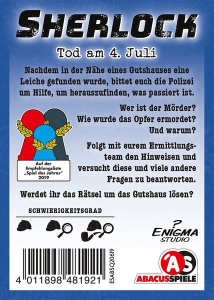 Produktbild: Sherlock - Tod am 4. Juli (Spiel)