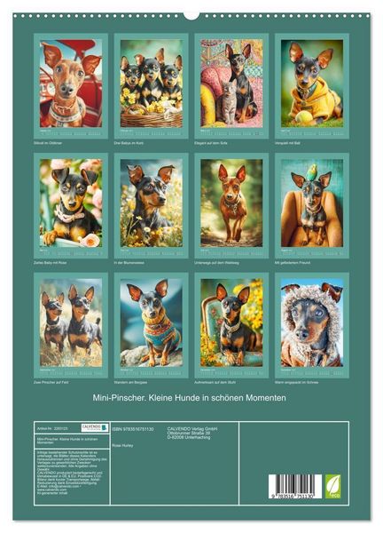 Produktbild: Mini-Pinscher. Kleine Hunde in sch&ouml;nen Momenten (hochwertiger Premium Wandkalender 2027 DIN A2 hoch), Kunstdruck in Hochglanz