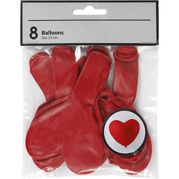 Produktbild: Creativ Company Ballons in Herzform, Herz, Rot, 8 Stk