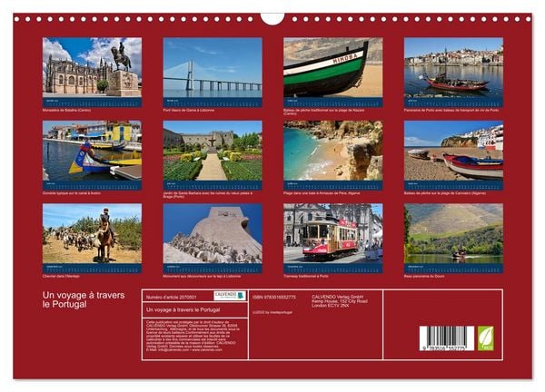 Produktbild: Un voyage &agrave; travers le Portugal (Calendrier mural 2026 DIN A3 vertical), CALVENDO calendrier mensuel