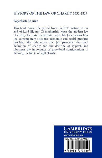 Produktbild: History of the Law of Charity, 1532-1827