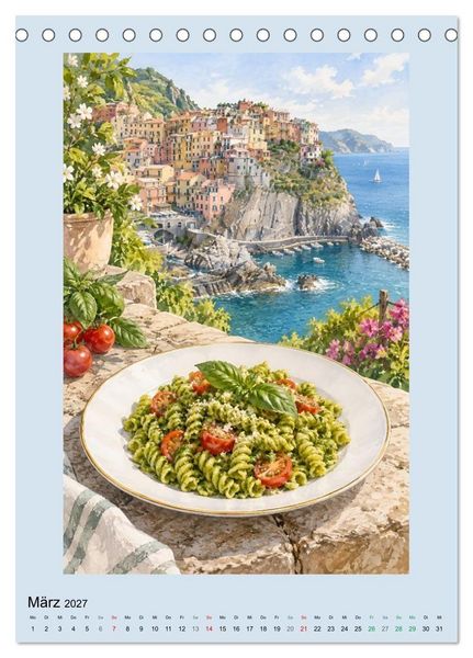 Produktbild: Pastagl&uuml;ck - Gemalte Gaumenfreuden (Tischkalender 2027 DIN A5 hoch), CALVENDO Monatskalender